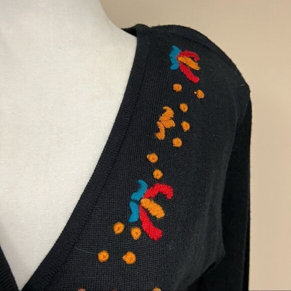 Vintage Saint Tropez West embroidered sweater dress L - Picture 3 of 6